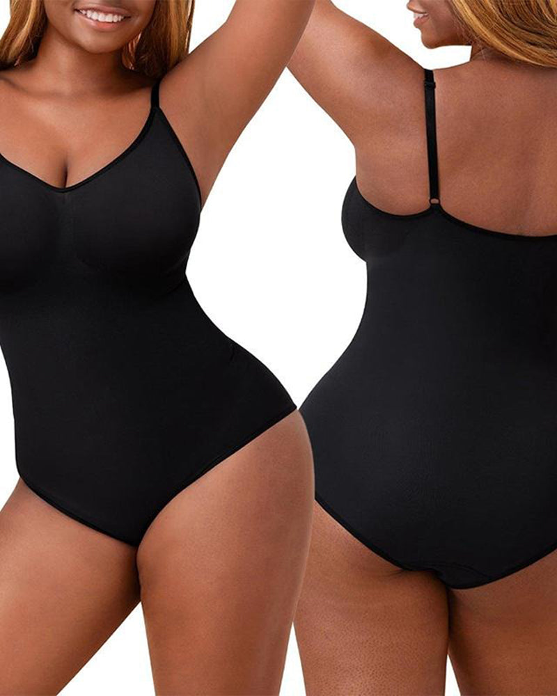 Seamless Covered Bust Jumpsuit Slimming Thong Bodysuit