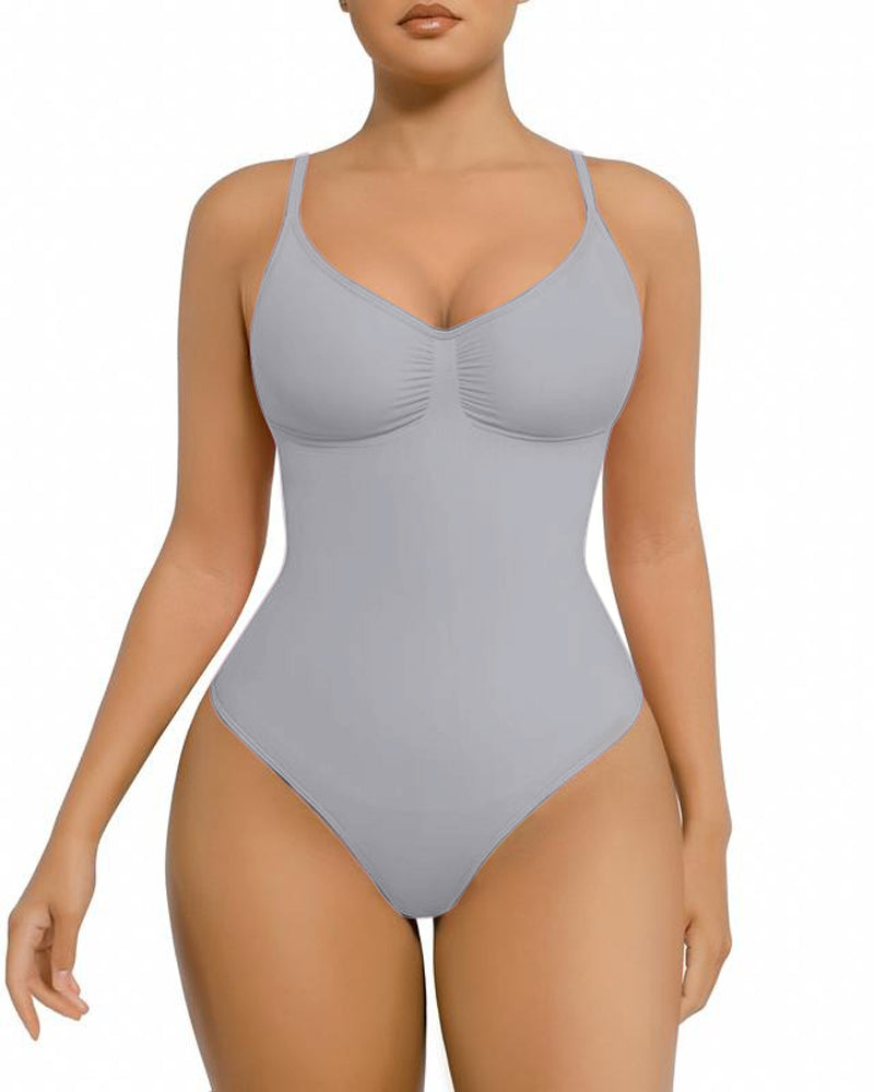 Seamless Covered Bust Jumpsuit Slimming Thong Bodysuit