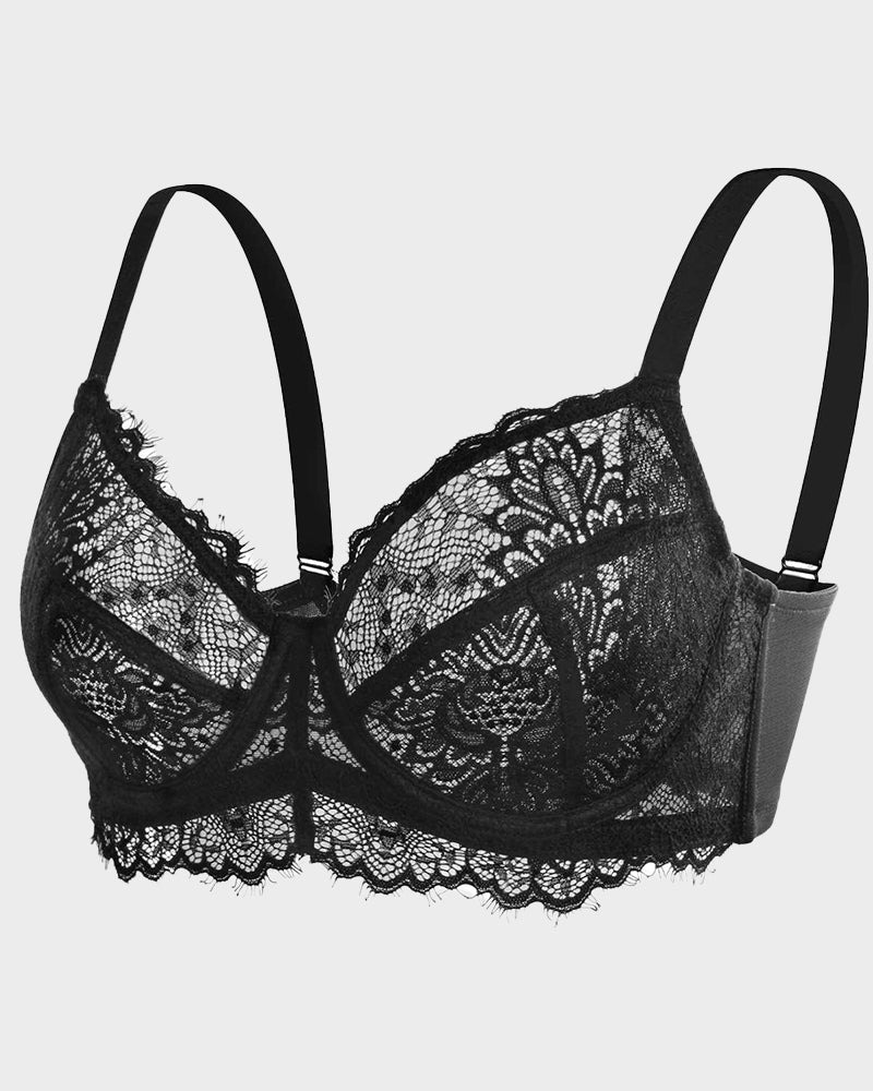 Comfort Unlined Lace Underwire Push Up Bra